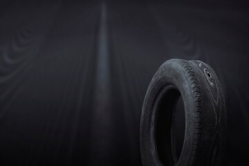 old worn damaged tire