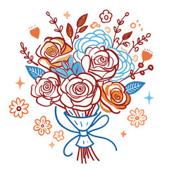 Floral heart made of roses vector illustration