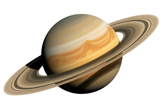 Saturn planet with rings in space astronomy isolated on a transparent background - Powered by Adobe