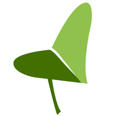 Vector illustration of two-color leaf in minimalistic flat style