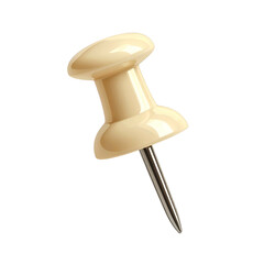 A detailed image of a beige thumbtack against a black background