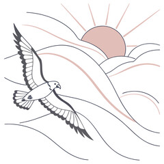 Fototapeta premium Abstract Sunrise Symbol for Seasonal Renewal Concept