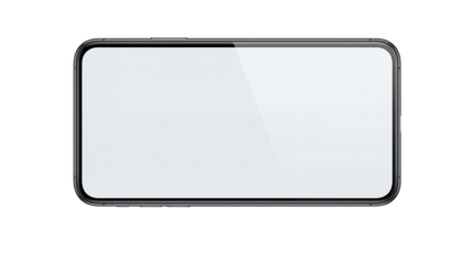 High resolution 4k realistic smartphone screen with blank white display and sleek black frame isolated on clean white background for mockup and design purposes