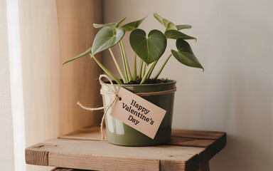 Indoor houseplant in decorative pot minimal interior