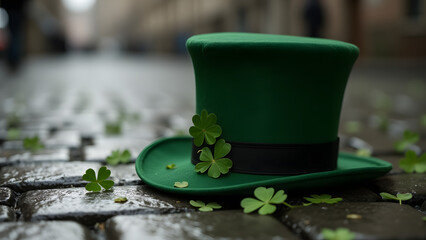 St Patrick’s Day Clover and Hat Festive Street Scene