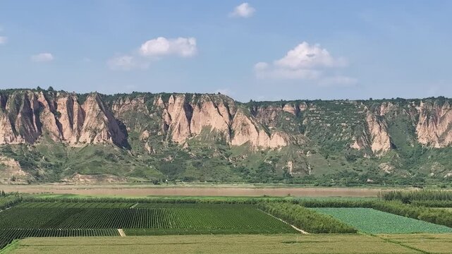 Sanmenxia Yellow Cliffs Highway Scenic Landscape, Henan China