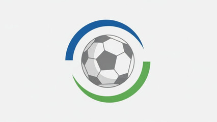 Modern soccer logo with dynamic blue and green swoosh design