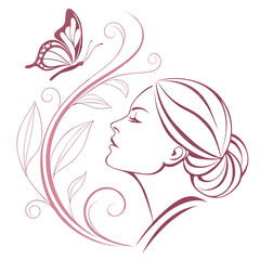 Abstract Feminine Strength Minimalist Logo Design