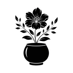 Blooming flowers with leaves on transparent background