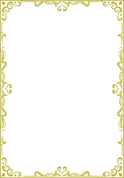 Minimalist Gold Heart Vertical Border Frame for Luxury Invitations