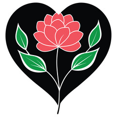 heart bloom vector on white background