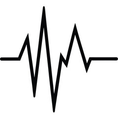 heart beat line vector on white background