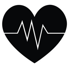 heart pulse line vector on white background