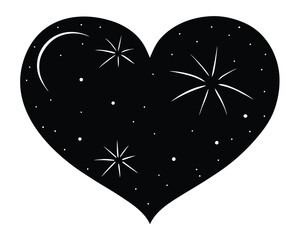 heart sparkle vector on white background