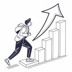 Minimalist Business Growth Inspired Abstract Vector Symbol