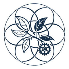 Minimal Eco Future Inspired Abstract Nature Emblem