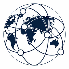 Minimal Global Network Inspired Abstract Orb Logo