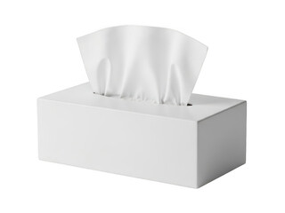 Open box of white tissues isolated on transparent background