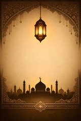 Illuminated mosque silhouette