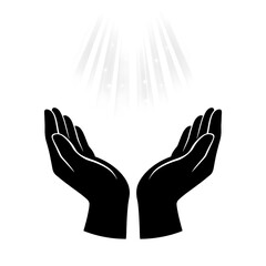 Hands reaching for light