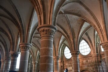 Vo&ucirc;tes&nbsp;gothiques&nbsp;de l'abbaye du Mont-Saint-Michel en Normandie