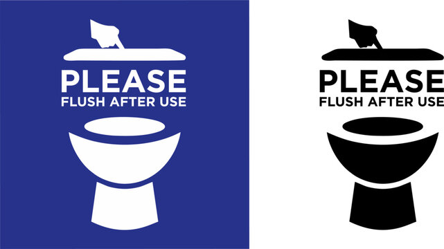 Please Flush Toilet Hygiene Instruction Sign
