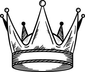 Hand-drawn crown illustration a royal symbol of power and monarchy perfect for design projects and conceptual use