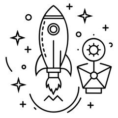 A versatile collection of abstract visual elements and symbols designed for startup and innovation themes, conveying progress and new ideas.