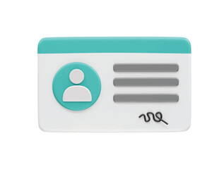 Driving license icon 3d render illustration 