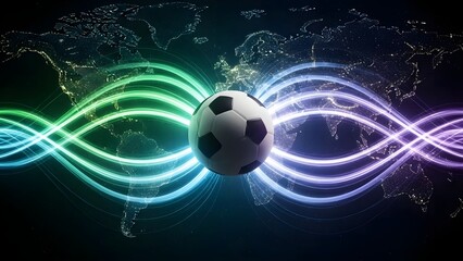 soccer ball on abstract background