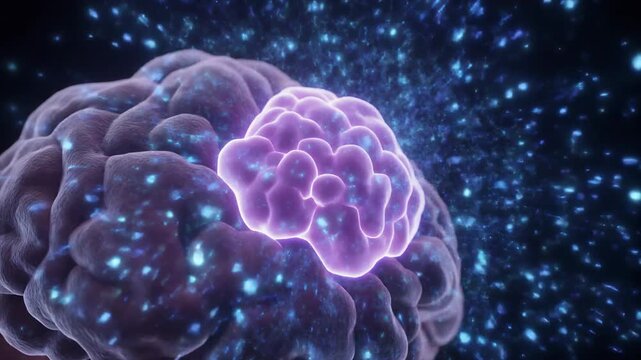 3D Animation of Human Pineal Gland Rotating with Cosmic Particles