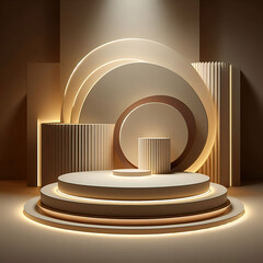 Obraz premium Empty 3D Podium on Stage and Room