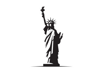 liberty logo silhouette vector, statue of liberty logo silhouette vector illustration, landmark liberty logo silhouette, Architecture statue of liberty logo silhouette on a white background © Adobe design