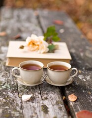 Two Teacups & Closed Book &mdash; Slow Living Romance