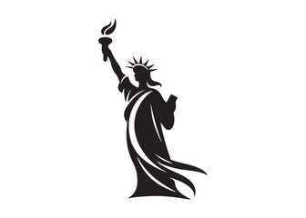 liberty logo silhouette vector, statue of liberty logo silhouette vector illustration, landmark liberty logo silhouette, Architecture statue of liberty logo silhouette on a white background © Adobe design