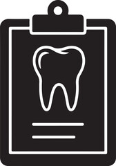 Dental clipboard with tooth outline on medical chart, healthcare and dentistry concept