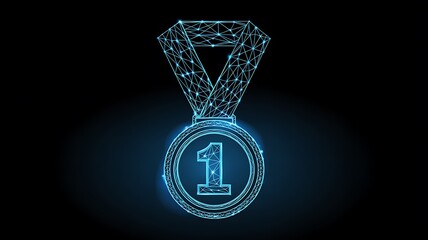 Golden Glowing DNA Strand - Abstract Molecular Structure & Genetic Code Illustration