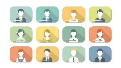 set of business icons. GENERATIVE AI