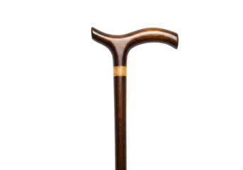 Elegant wooden cane with classic J-handle design