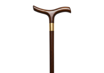 Elegant wooden cane with brass accent for distinguished style