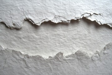 Torn Paper Texture: A close-up shot of torn paper reveals a tactile texture and raw edge, perfect for artistic and design purposes.