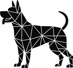 Geometric Polygonal Dog Silhouette Graphic Design