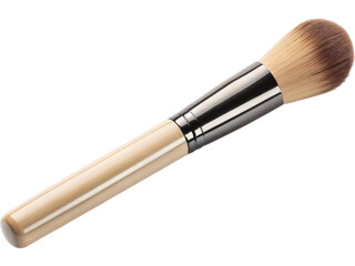 Luxurious makeup brush with soft bristles and elegant wooden handle