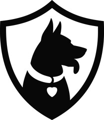 Loyal Dog Protector Shield Silhouette