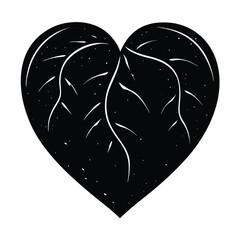 scarlet heart vector on white background