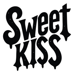 sweet kiss art vector on white background