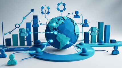 Global Business Network Connections Illustrating Technology and Innovation Across the World