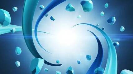 Glowing blue light streaks create a futuristic tunnel effect in a dark environment from a first-person viewpoint