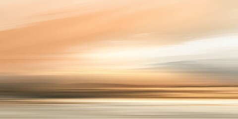 Fototapeta premium Abstract composition of soft, diffused light blurring into a warm, gentle gradient (peach, white, soft gold), symbolizing emotional calmness and visual therapy.