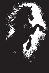 Rearing Horse Grunge Texture Art